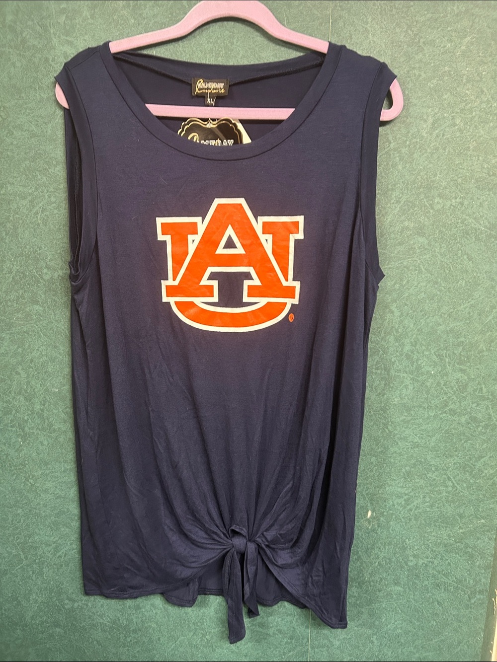 NWT XL GameDay Couture Auburn Navy Knot-Front Women's Tank Top